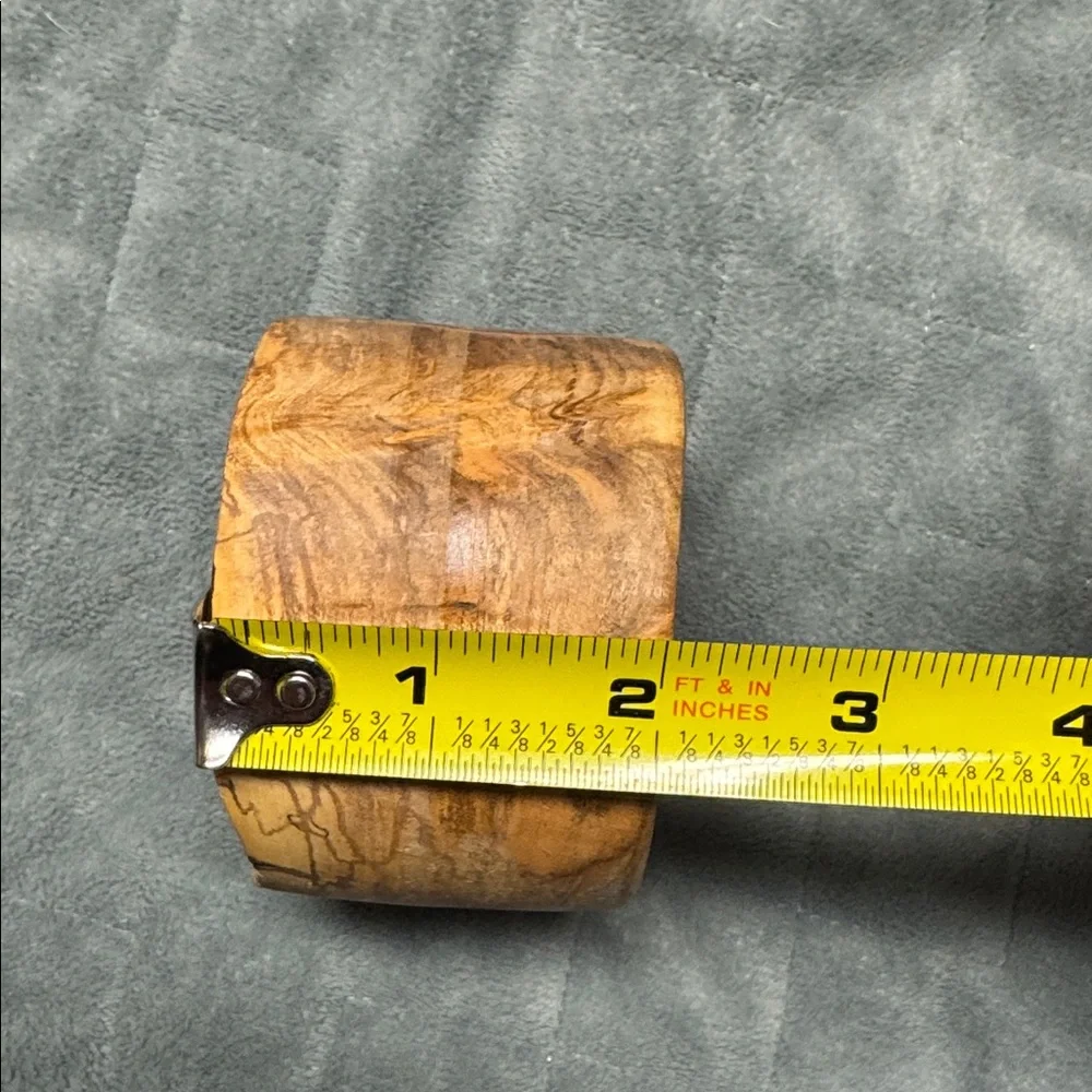 Ambrosia Maple Bangle Bracelet, Natural, Brown, Wood, Boho - Picture 9 of 10